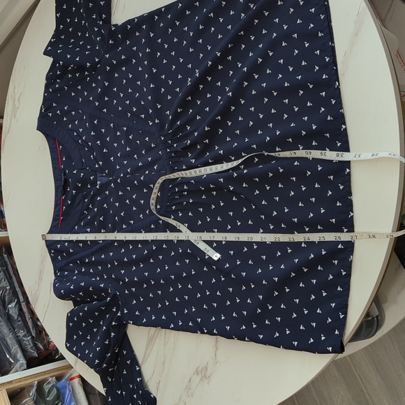 TOMMY HILFIGER NAVY BLUE BLOUSE SIZE LARGE - Picture 12 of 13